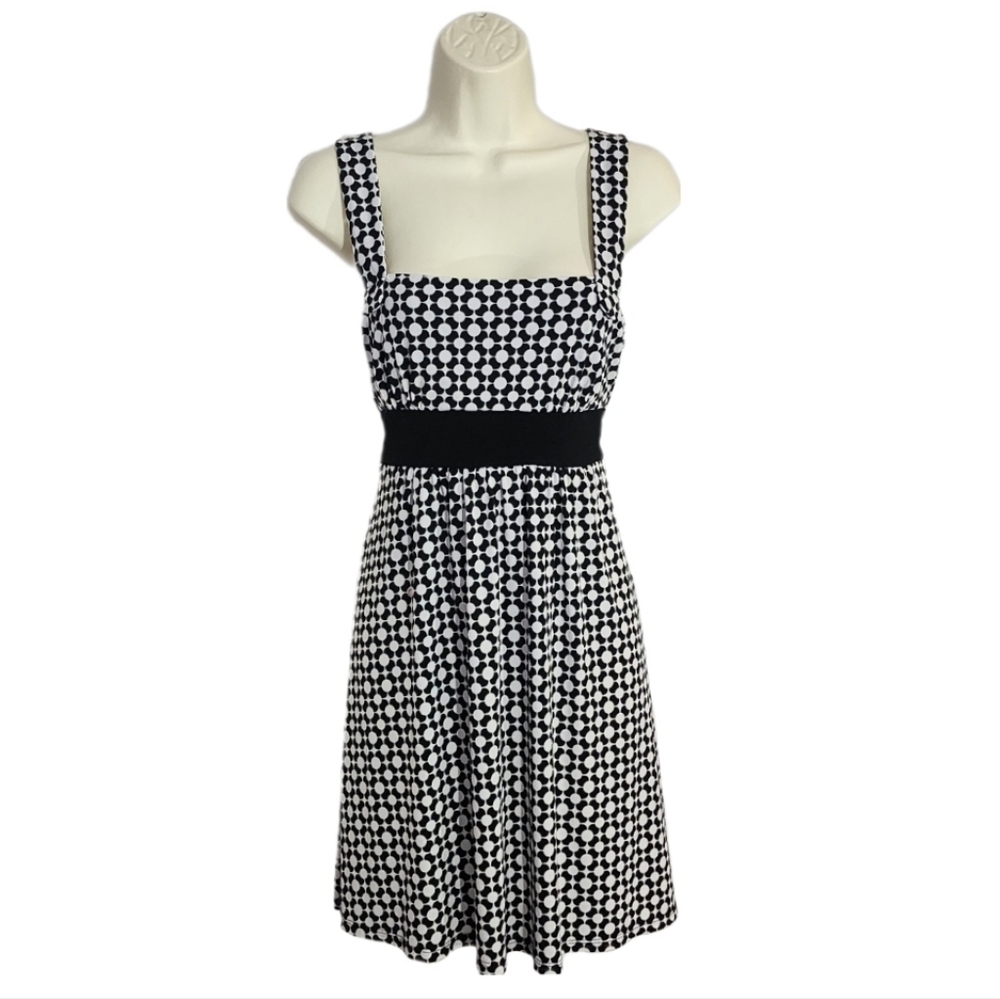 My Michelle Dress Floral Geo Pattern Tie Back Black Size M - Picture 10 of 13